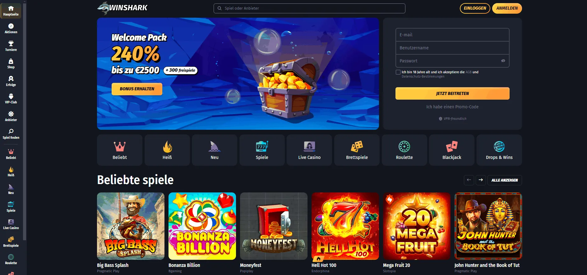 Winshark Online Casino Österreich Winshark Casino Österreich